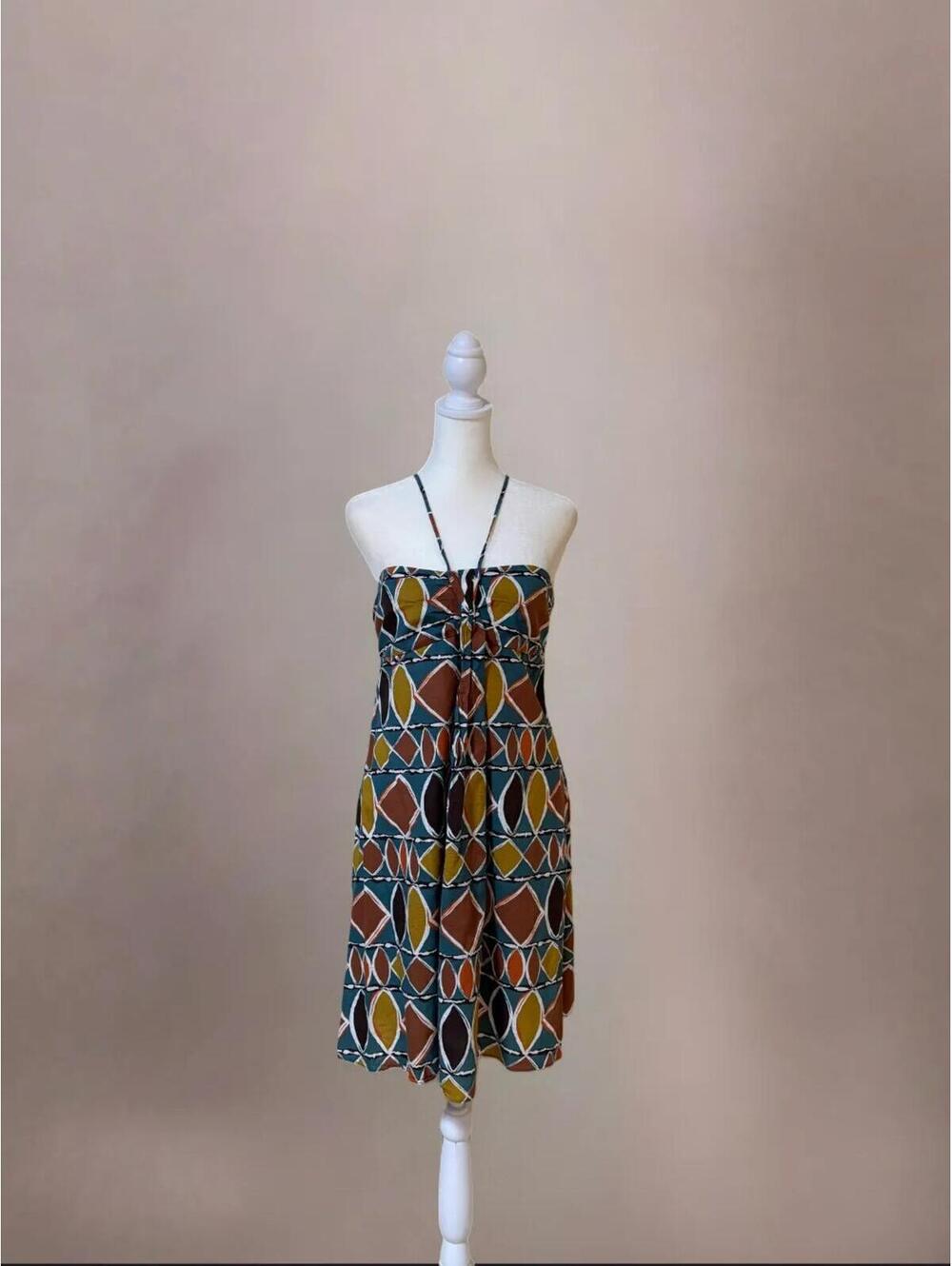 BCBG Ocean Blue Geometric Tropical Multicolored Mini Dress